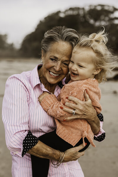 grandparent hugging child Santa Cruz CA Ody Mac Photo