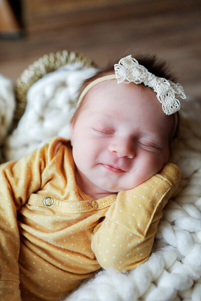 smiling newborn girl