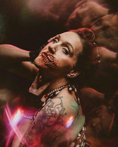 scary woman make up for a halloween theme