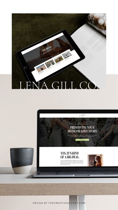 website design mockups for Lena Gill