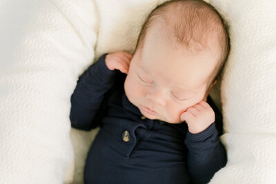 Sleeping baby Pittsburgh in-home newborn session