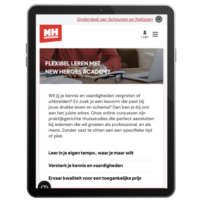 Studio Scripts ontwikkelde een compleet nieuw platform voor New Heroes Academy, met 70+ flexibele online thuisstudies voor persoonlijke groei.