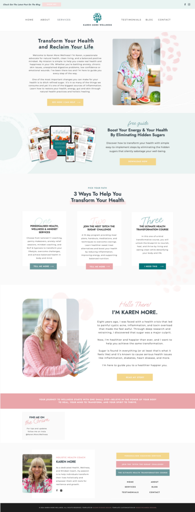 Homepage mockup from brand and website project by Jessie Richards