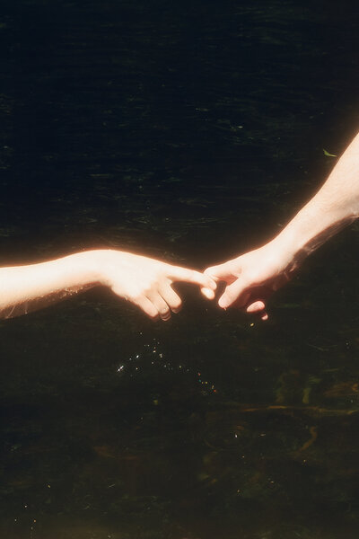 wedding cake with ring stuck into it