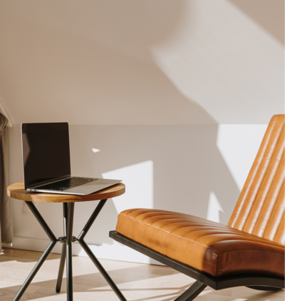 Sofa and Laptop
