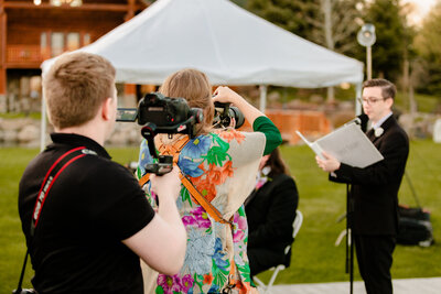 Jackson Hole wedding photographers capture jackson hole videographer filming wedding day