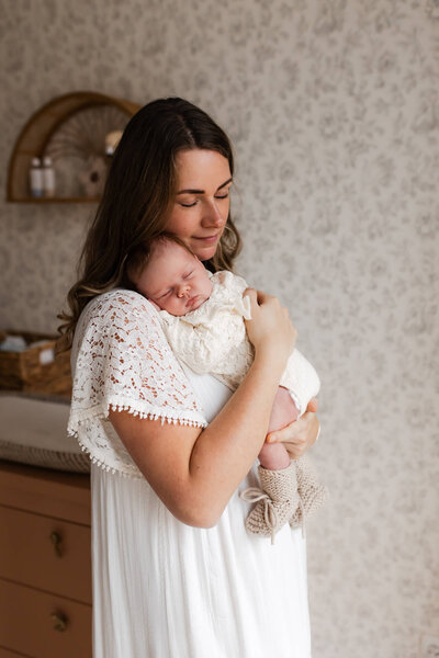 Newbornshoot mama en baby