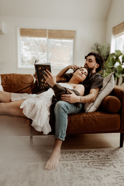 couple embracing each other in home in Pennsylvania