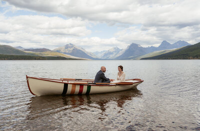 A couple canoes on their elopement day.