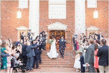 confetti wedding ceremony exit from Daniel Chapel