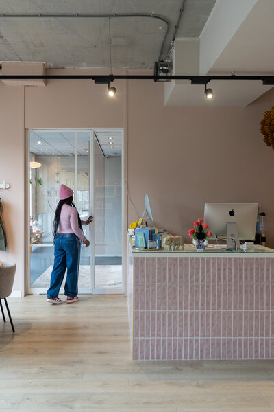 beautysalon balie en ontvangst