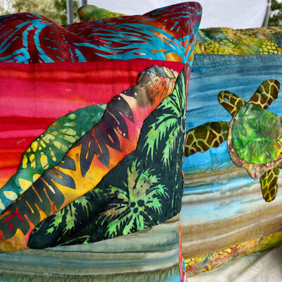 Tropical quilts, paintings and crafts