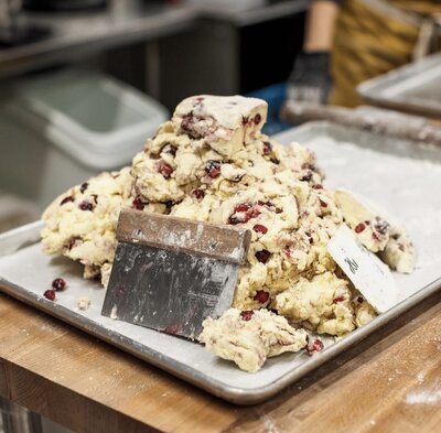 Cranberry orange scone baked fresh at Grain Artisan Bakery, a gluten-free café and bakery in Snohomish, WA.