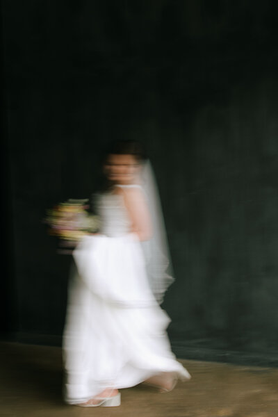 creative motion blur photo of a bride