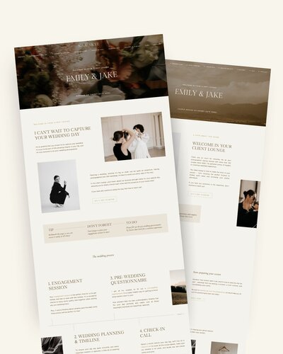 Showit Client Lounge Templates for Photographers