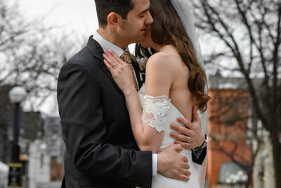 bride details photographed in flat lay at hotel