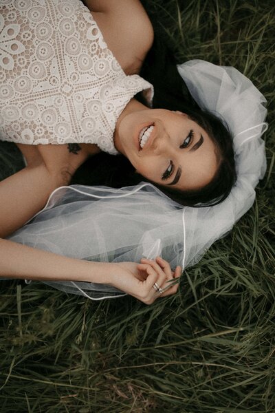 A bride smiles on her wedding day in San Antonio, Texas.