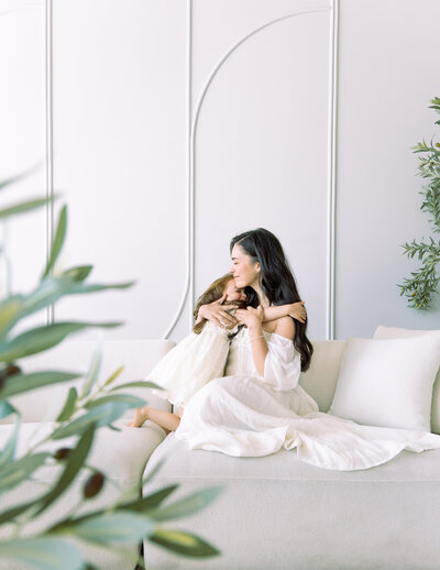mom and daughter holding studio session in Miami - Sandra Vallejo Photography