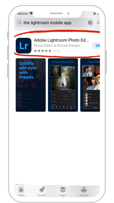 LR App Iphone mockup