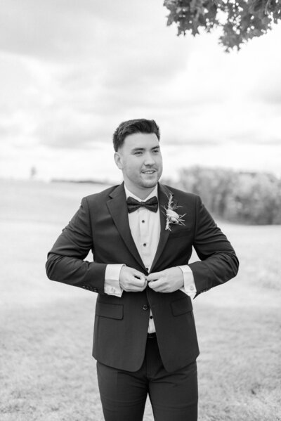 Groom getting ready
