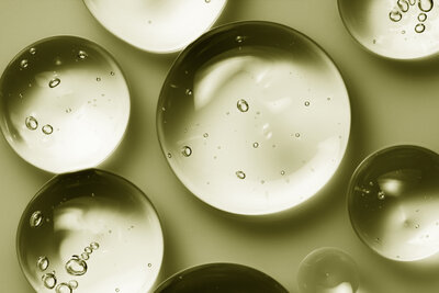 dropplets of water on a green surface