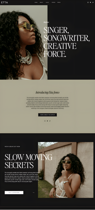 ipad mockup of Cult Classics Website