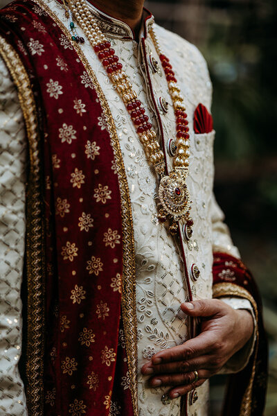 Groom dressed for traditional Muslim wedding