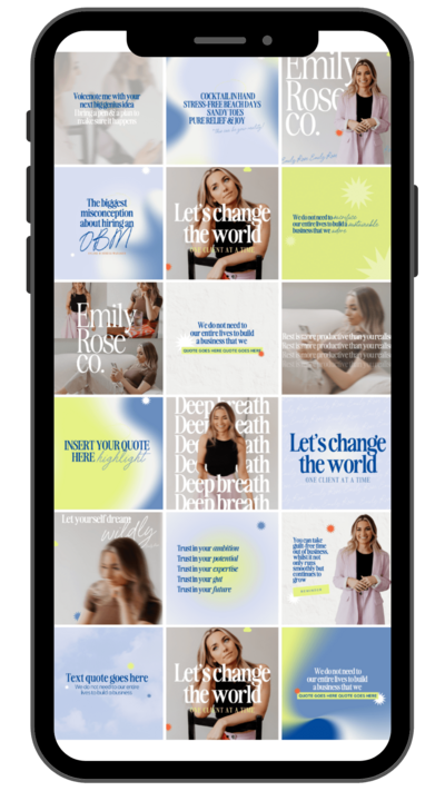 Phone mock up of an instagram feed design