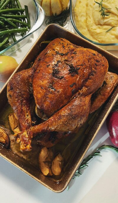 a whole roasted turkey
