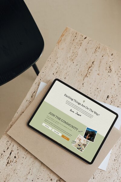 Mockup of travel website design