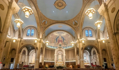 the ceiling of a Cathedral