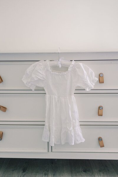 White toddler dress.