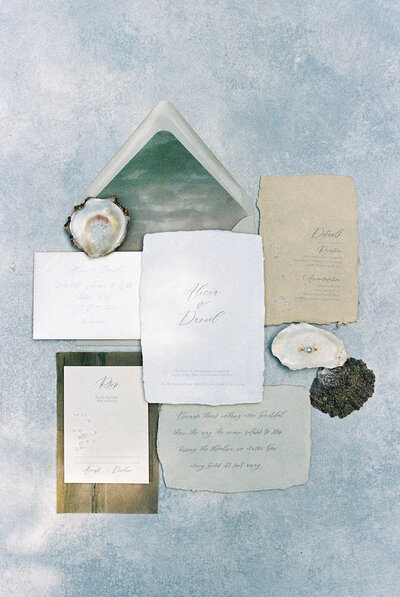 letterpress wedding invitation B.C.