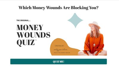 screenshot of money wounds quiz
