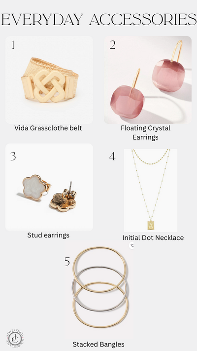 Everyday accessory selection for the 40 + woman