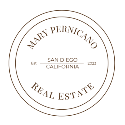 Mary Pernicano Real Estate logo stamp for San Diego real estate branding — Best Realtor, Mary Pernicano Real Estate.