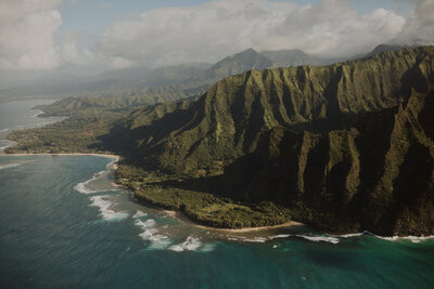 North shore of Kauai from above