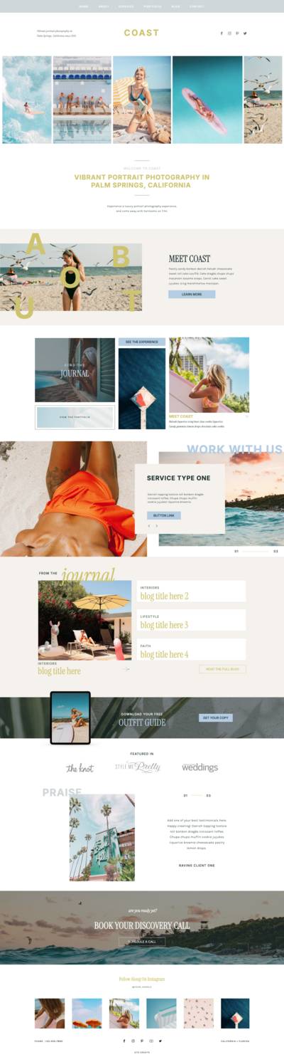 Coast Showit Template by Salt & Spruce Co - Home - Desktop