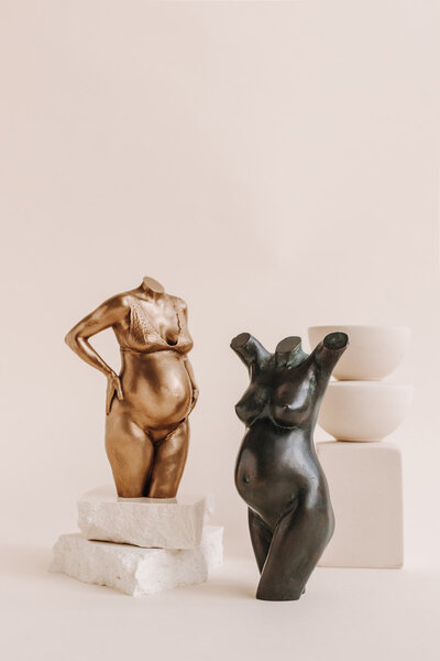 Bronzen beeld zwangere vrouw 3D print