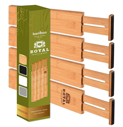 Samantha Pregenzer Simply Organized  Adjustable Bamboo Drawer Dividers