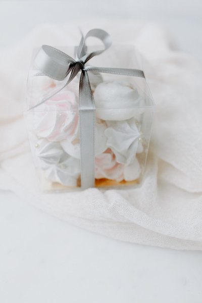 Ribbon tied boxed assorted meringues
