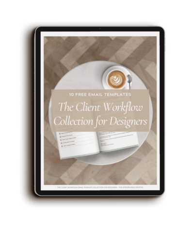 Free resource Ipad- Client workflow email template collection for designers - The Streamlined Creative by Stephanie Taale - Business Coach, Client Experience and Systems Strategist for brand and website designers