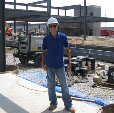 Marcia Alvarado actively working on a construction site serving as the structural engineer. 