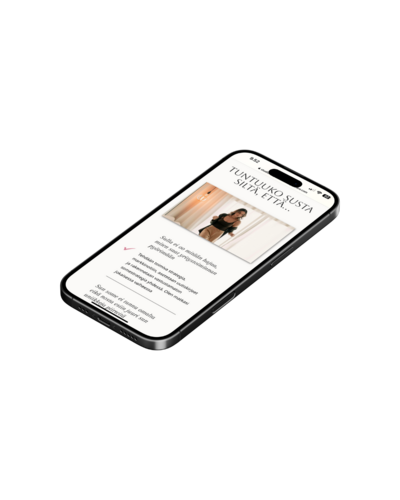 puhelin mockup jonka ruudulla näkyy viola vision nettisivupohjan palvelut sivua