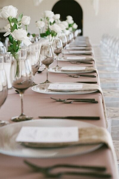 Elegant table design by fusion wedding planner in Houston TX.