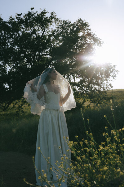 Bridal portrait captured on 35mm film by Southern California documentary wedding photographer