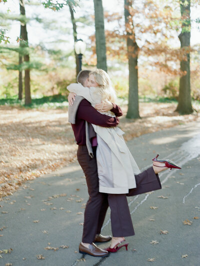 Sunset mountainside portrait of Colorado bride and groom