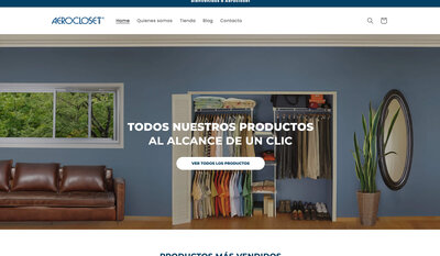 Home página web Aerocloset desarrollada por Dacohacks