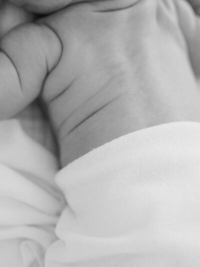 A close-up of a baby's back by Katie Stansfield Photography, a Richmond newborn photographer.
