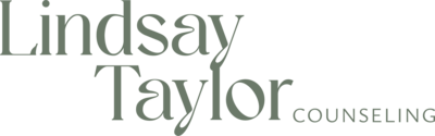 The words "Lindsay Taylor Counseling" in a modern serif green font